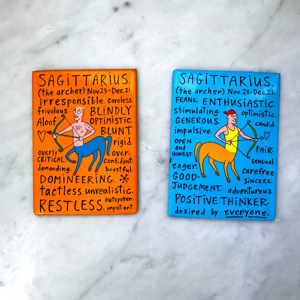 ♐️ Sagittarius Astrological Refrigerator Magnets Pair